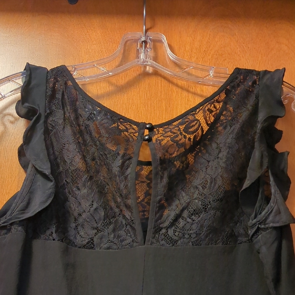 Express Black Ruffle Lace Blouse - Picture 6 of 6